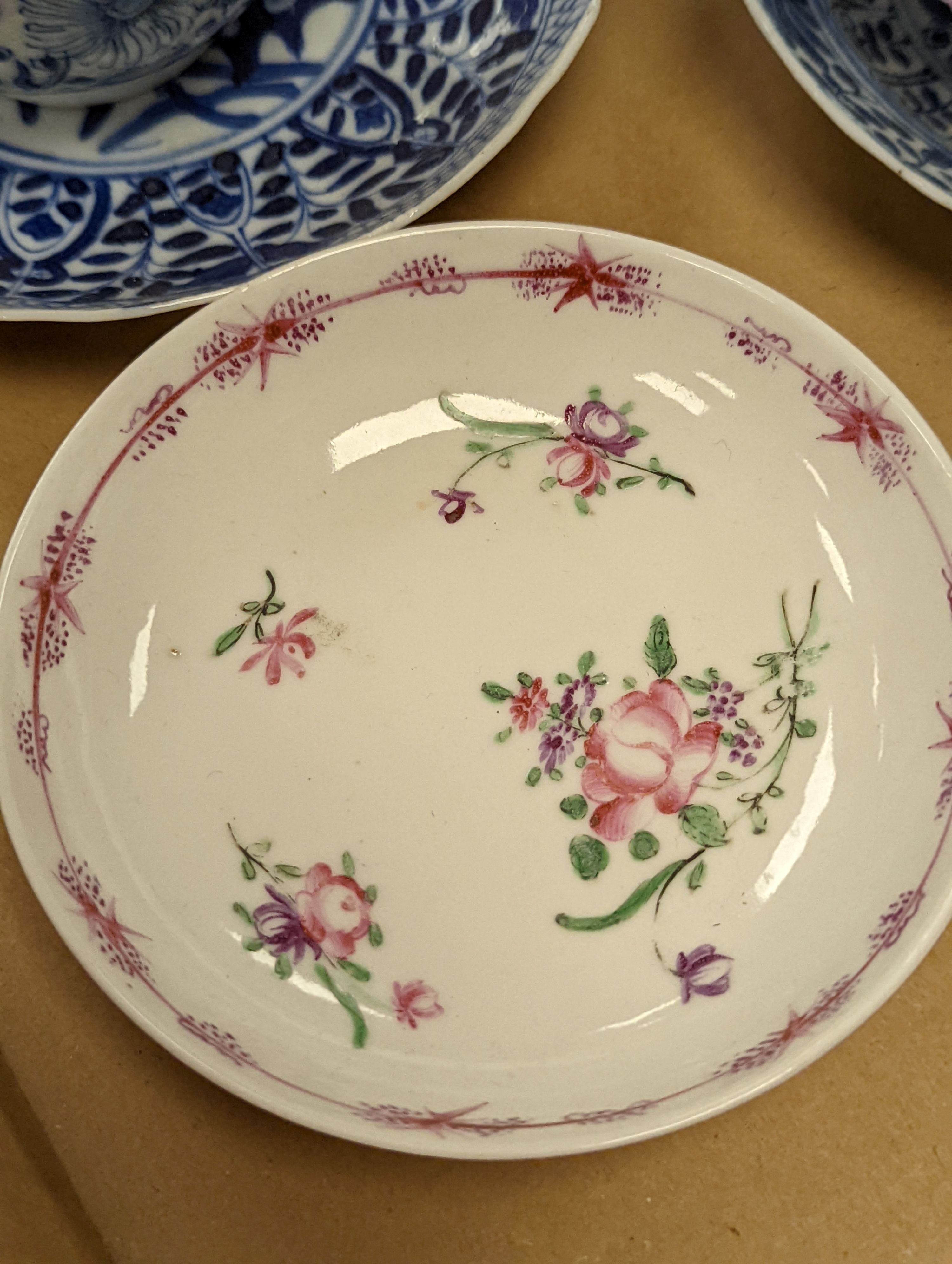 A group of Chinese porcelain teabowls and saucers, 18th-20th century